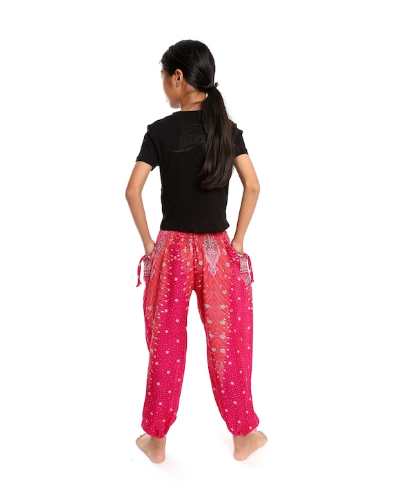 GIRLS PINK HAREM Pants Many Kids Size Toddlers Trousers Kids Comfy