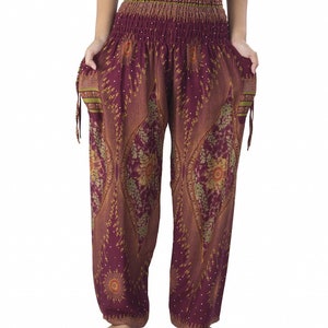 BOHO HAREM PANTS Women Lounge Flowy Yoga Pants Hippie | Etsy