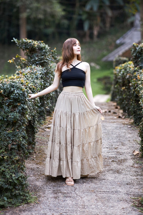 Resultado de imagen para faldas largas elegantes  Long floral skirt, Long  skirt summer, Long skirt