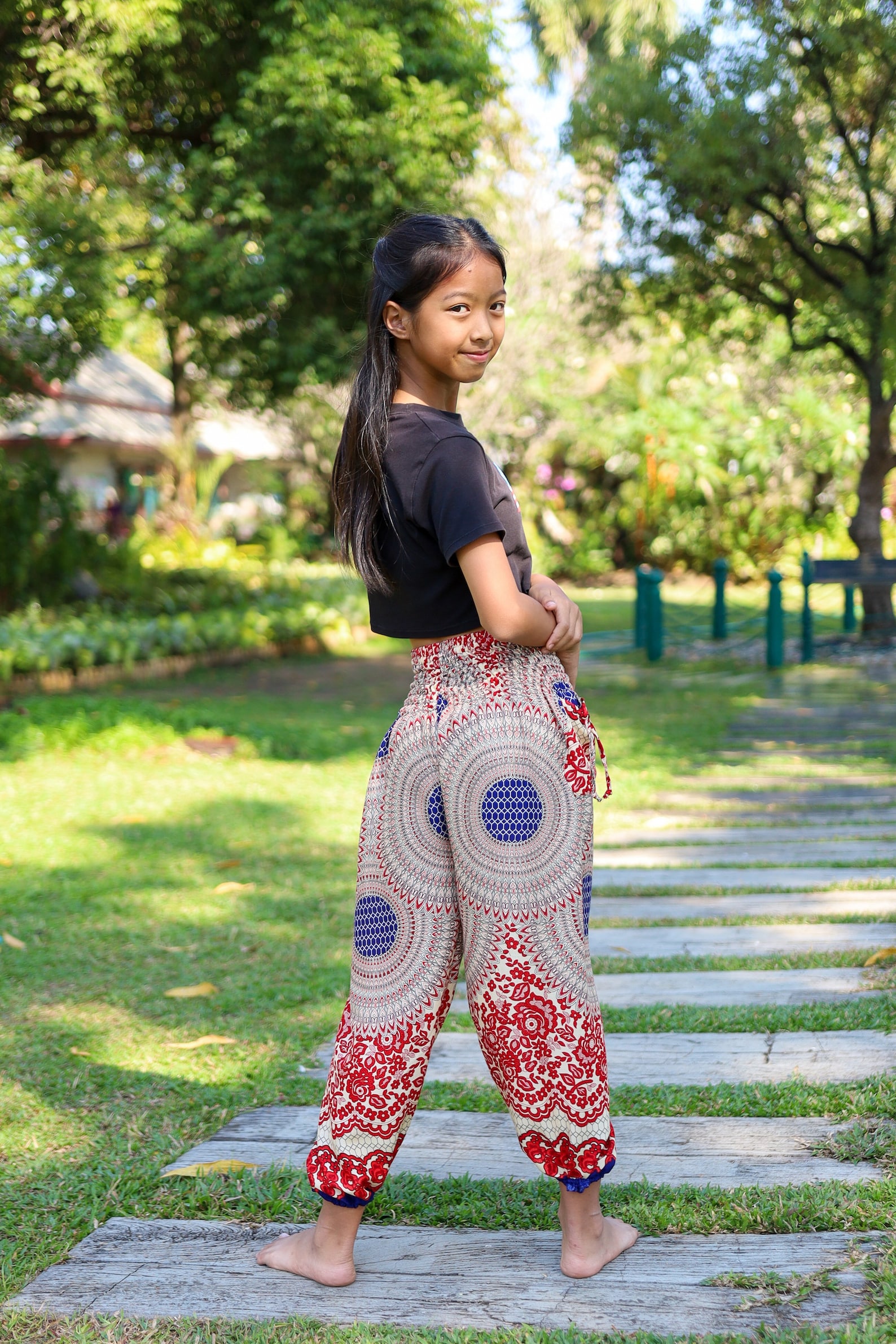 KIDS HAREM PANTS Red Baby Pattern 2y 4y 6y and 8y Sizes Etsy