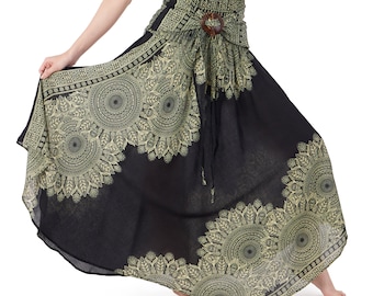 Maxi Skirt for Women Hippie Clothes - Long Skirts Summer - Boho Skirt and Sundress Women's 2 in 1