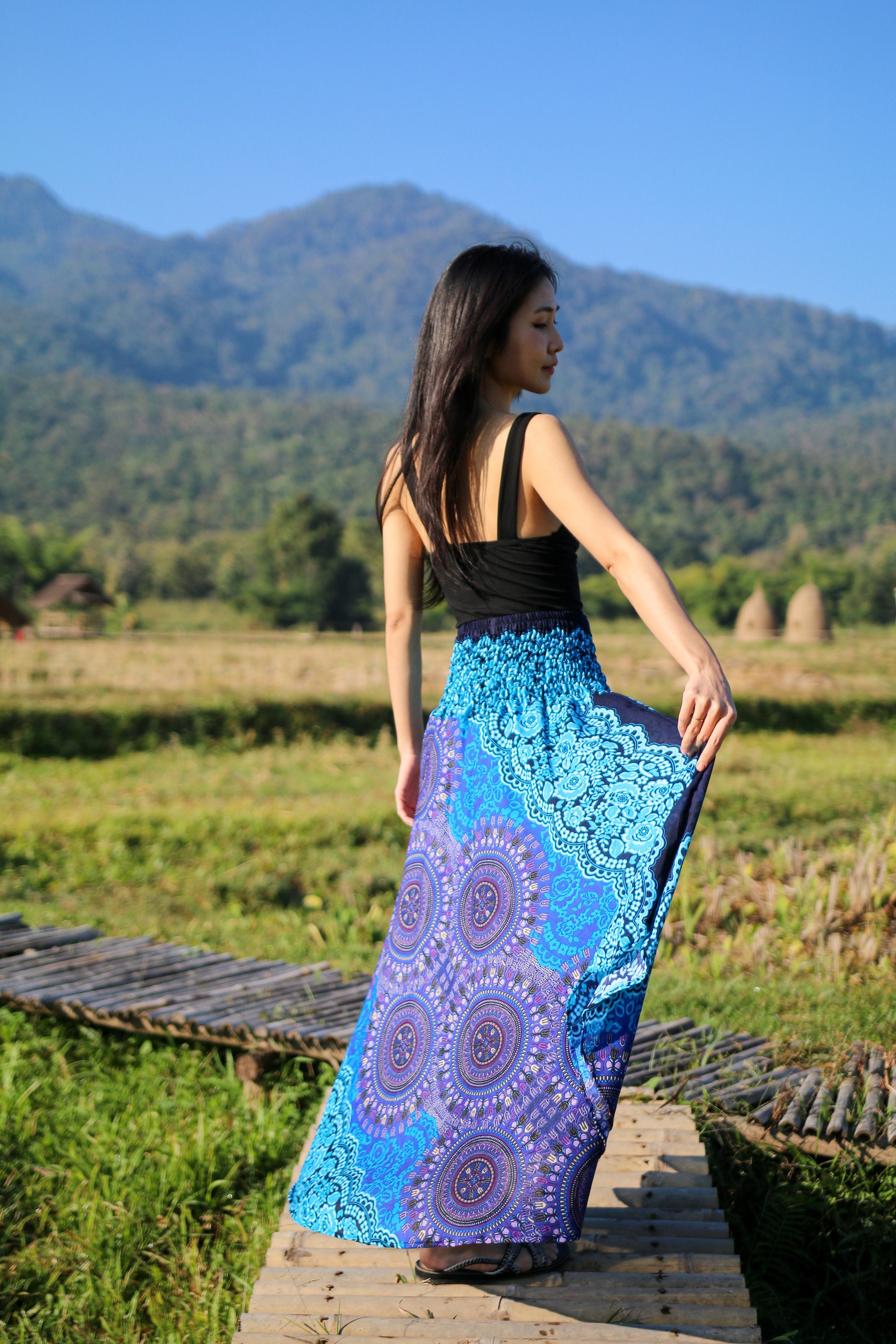 boho gypsy maxi skirt