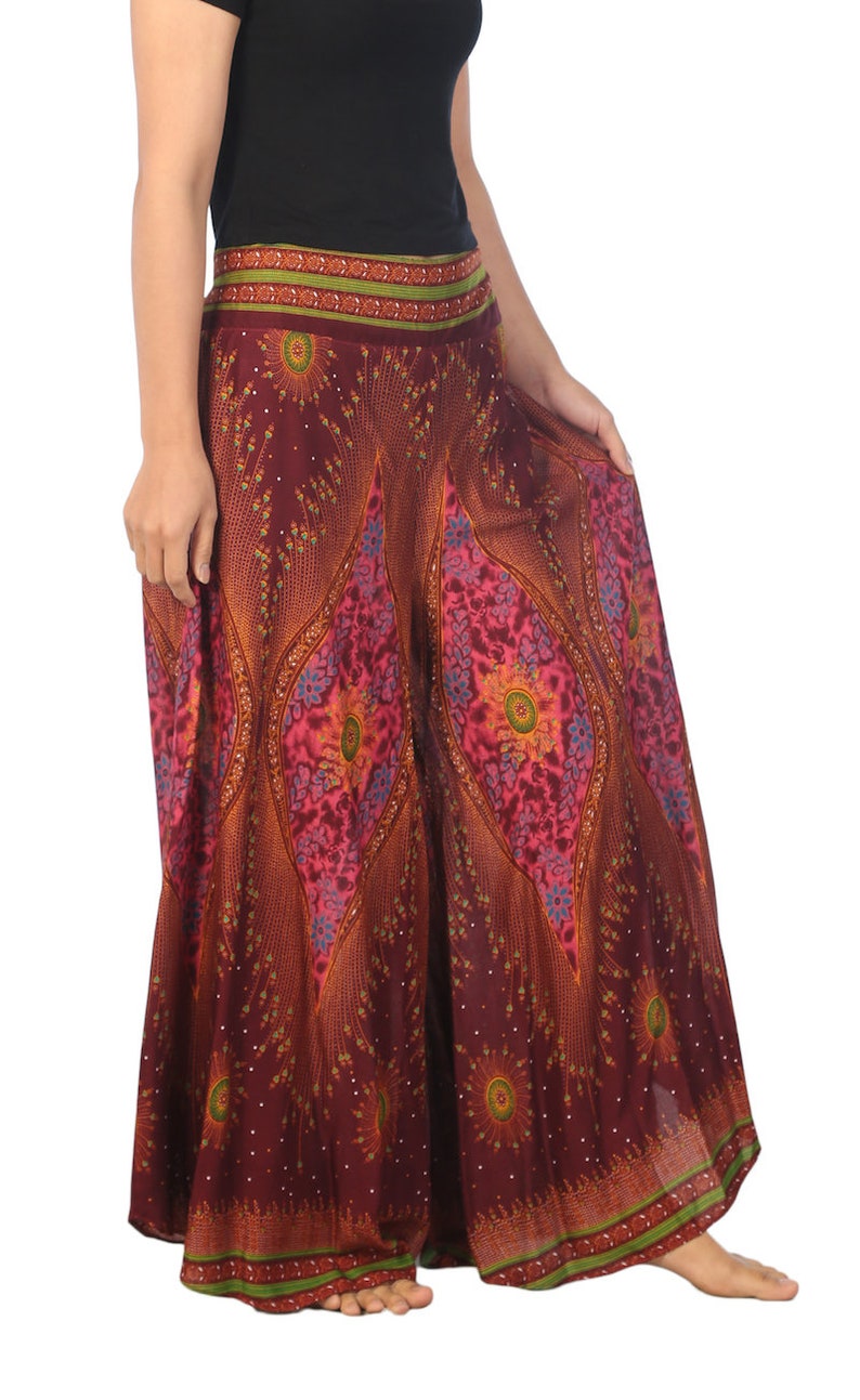 WOMEN PALAZZO PANTS Burgundy Petite to Plus Sizes Wide Leg - Etsy