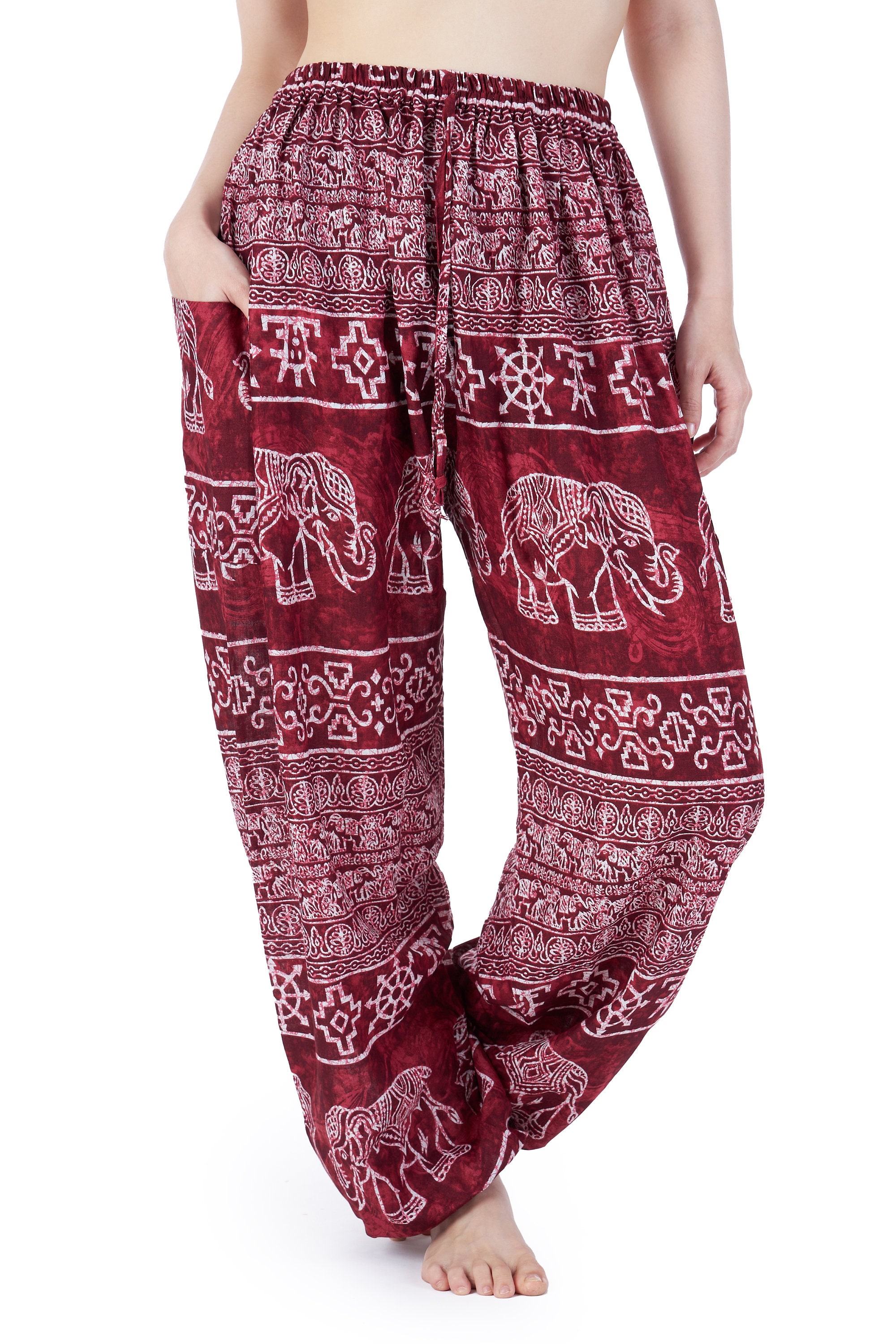 Pack of 10 Thai Elephant Pants Hippy Harem Yoga Loose Fitting FREE