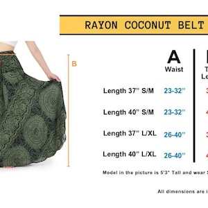 Boho Maxi Skirts For Women - Floral Thai Skirt for Summer Festival - Long Rayon Hippie Skirt Bohemian Womens Clothing - High Waist Skirt image 4