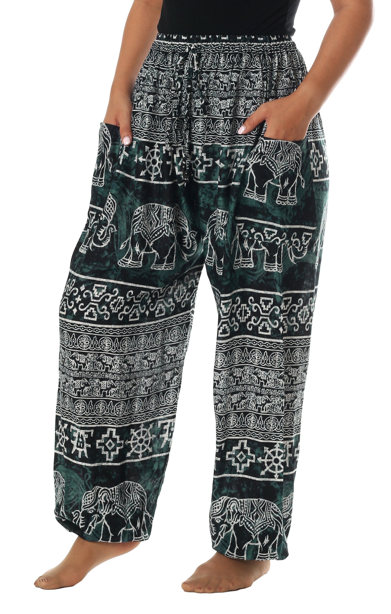 BLACK HIPPIE PANTS Boho Pants Petite to Plus Size Harem Etsy