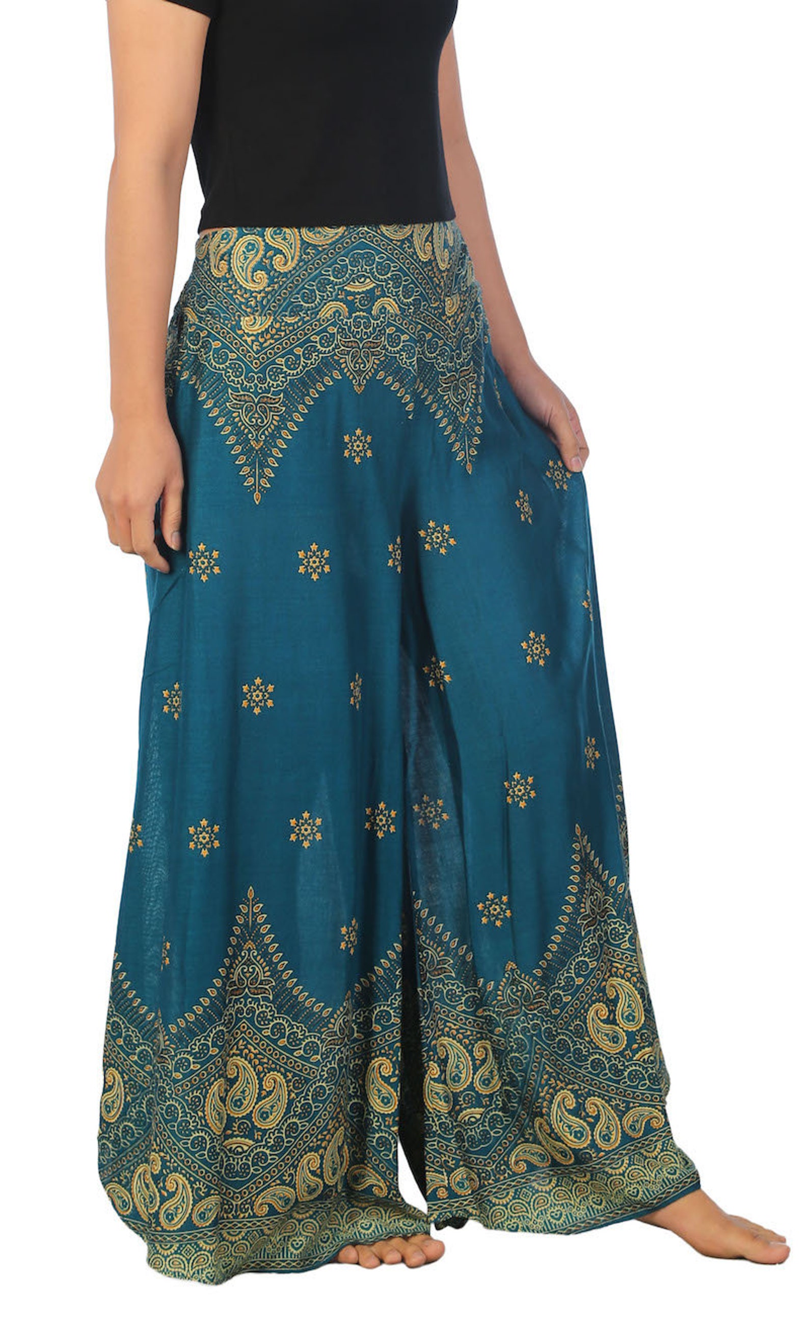 teal palazzo pants