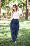 Dark Blue Harem Pants Women Comfy Hippie Pant Loungewear Trousers Loose Yoga Festival Summer Clothes Boho Beach Wear - Gift for Her product logo