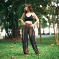 Black Peacock Harem Pants Women Boho Yoga Pants - Flowy Hippie Clothes - Bohemian Hippy Clothes for Lounge and Sleepwear - Fall Clothing product logo
