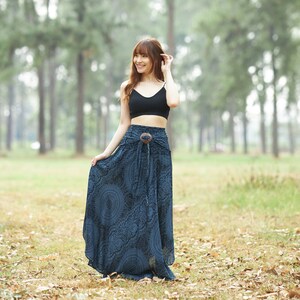 Black Long Maxi Skirt for Women Hippie Clothes Bohemian Dresses for Hippie Women Boho Skirts for Women zdjęcie 3