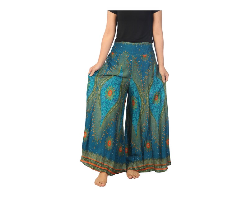 WOMEN PALAZZO PANTS Teal Petite to Plus Sizes Fit All Wide - Etsy