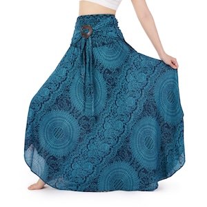 Women Maxi Skirt Long Hippie Dress Clothes - Bohemian Summer Clothes for Hippie Women - Boho Skirt With High Elastic Waist