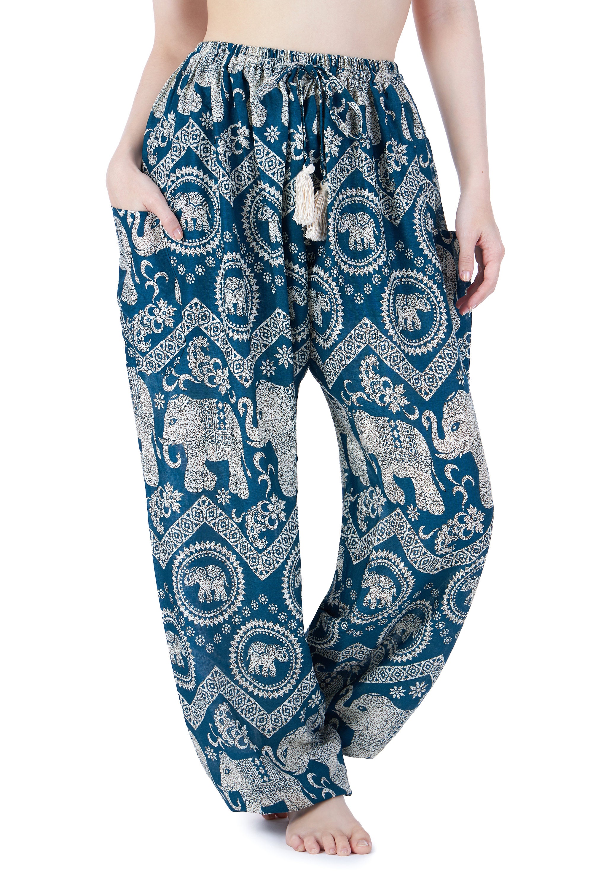Blue Harem Pants - Bohemian Style Elephant Pants – HappyTrunks