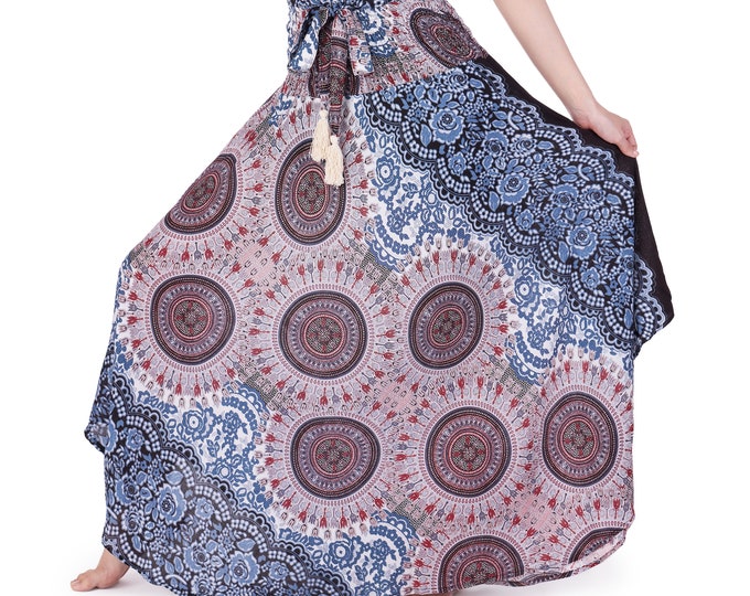 Handmade Rayon Boho Maxi Skirt: Bohemian Hippie Style