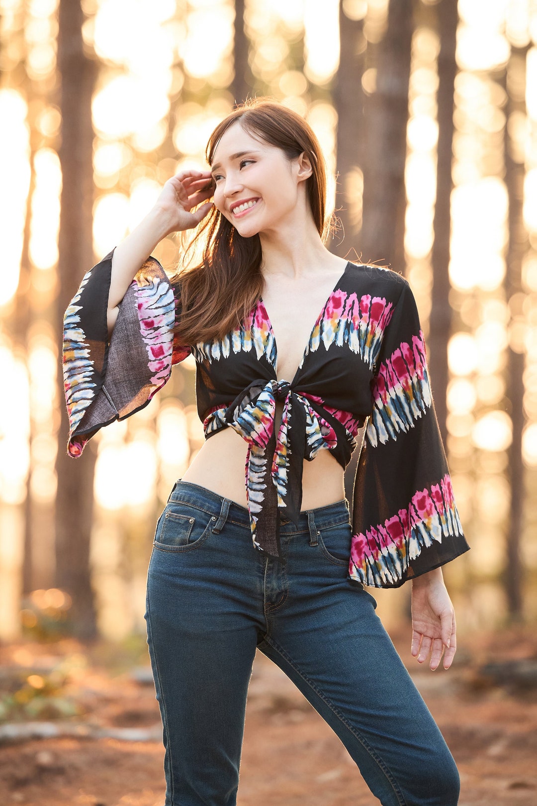 Blusa Cruzada Blusas Acampanadas De Moda Blusa Cruzada De Moda