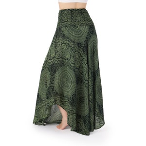 Grüner Langer Maxi Rock für Frauen Hippie Kleidung Boho Kleider für Hippie Frauen Boho Rock Bild 7