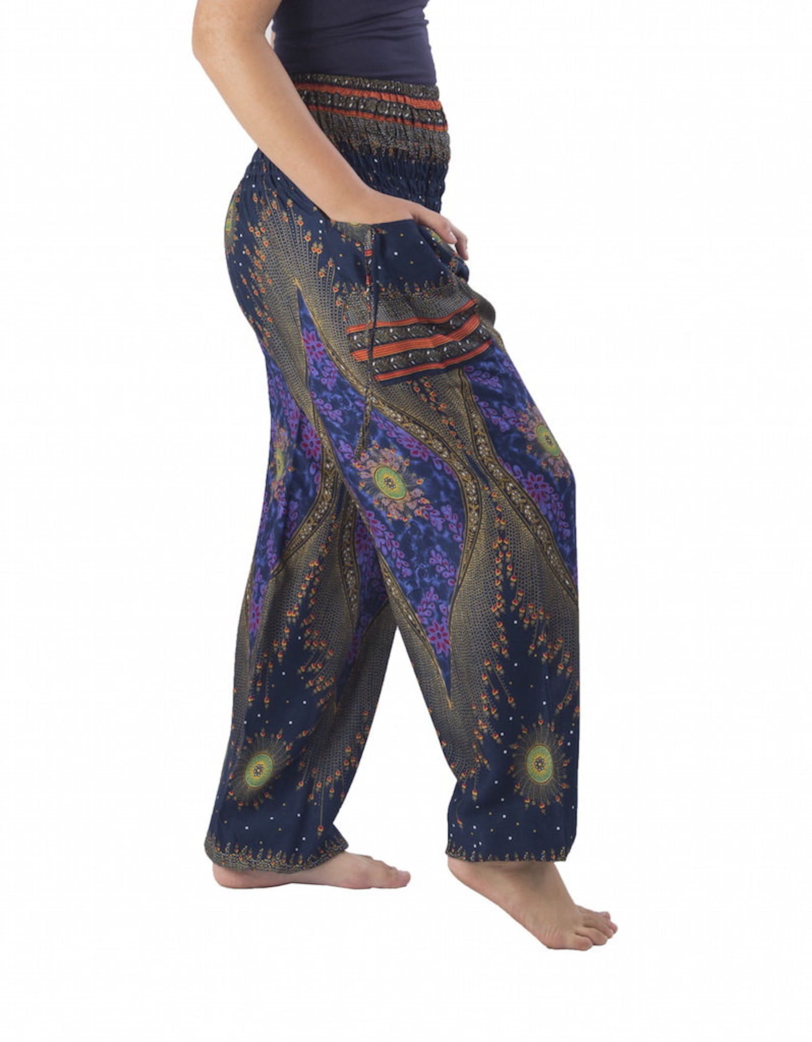 FLOWY YOGA PANTS Women Harem Sweatpants Elastic Waist Boho Etsy