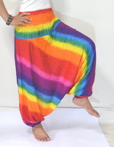Pantalones de retazos de arcoíris para hombre hechos a mano multicolor  Hippie Boho Unisex Funky Hippy -  España
