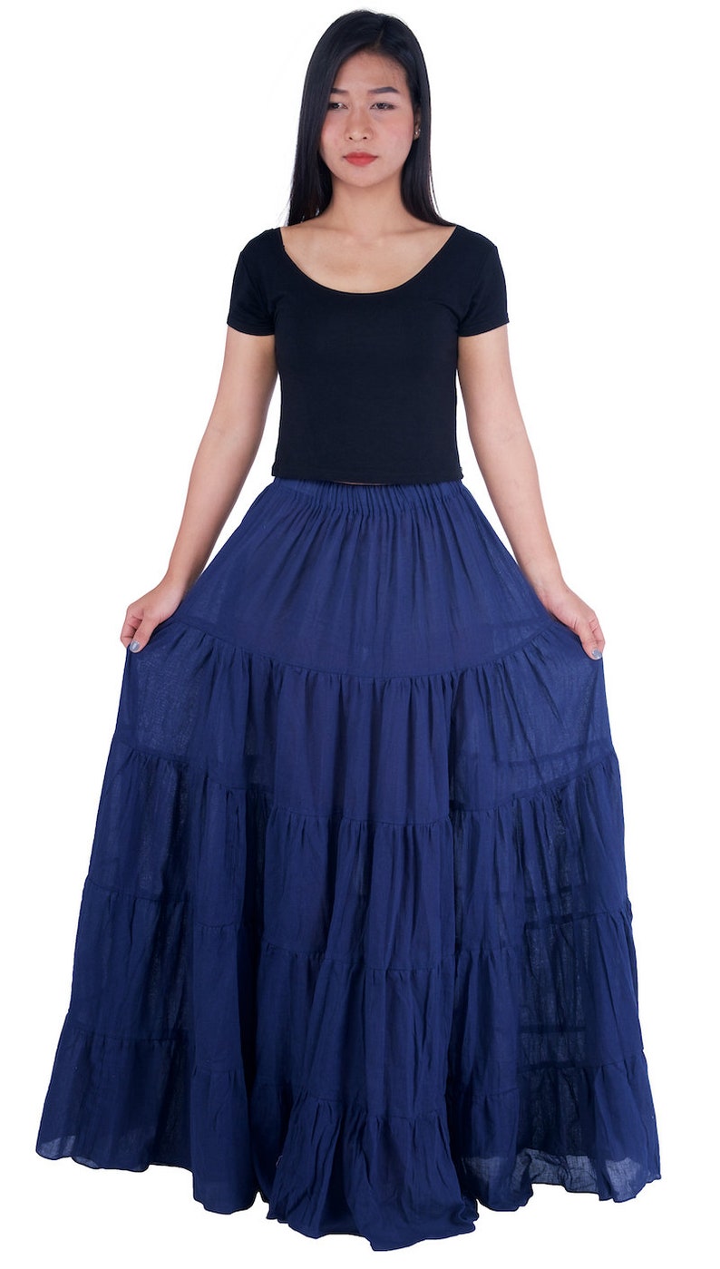 dark blue skirt and top