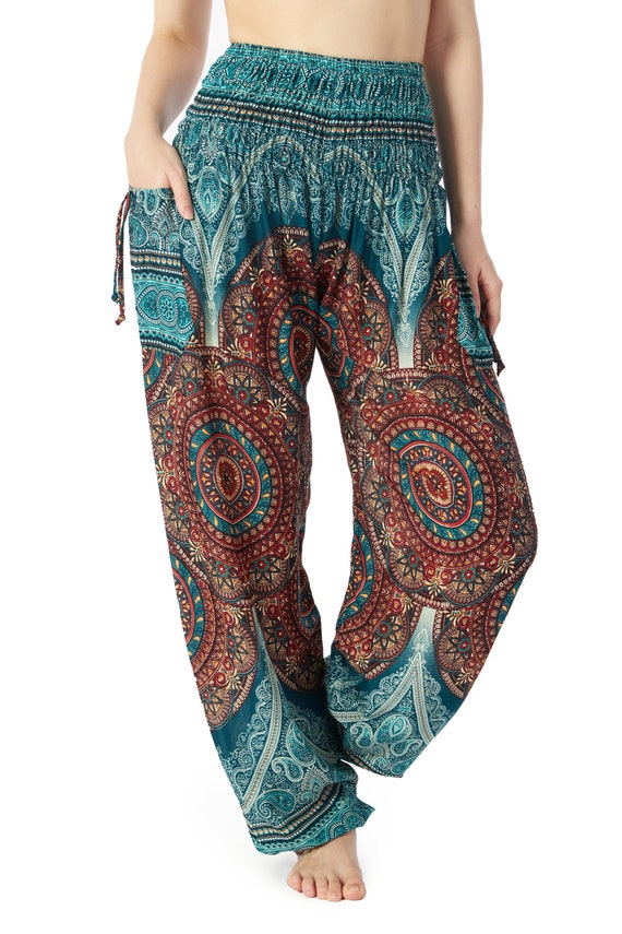 Pantalones Harem para mujer Pantalones de yoga fluidos Pantalones hippie  Ropa Boho para mujer Pantalones globo Genie Aladdin Pantalones de otoño  Boho -  México