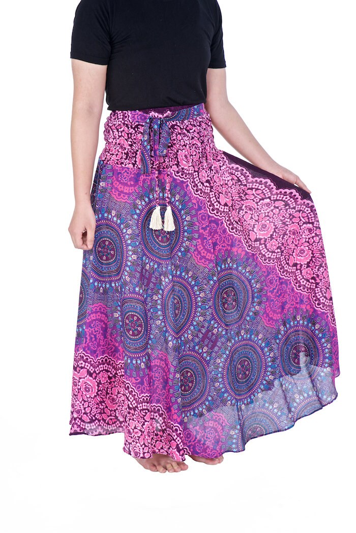 Women's Long Purple Maxi Skirt Bohemian Gypsy Hippie | Etsy
