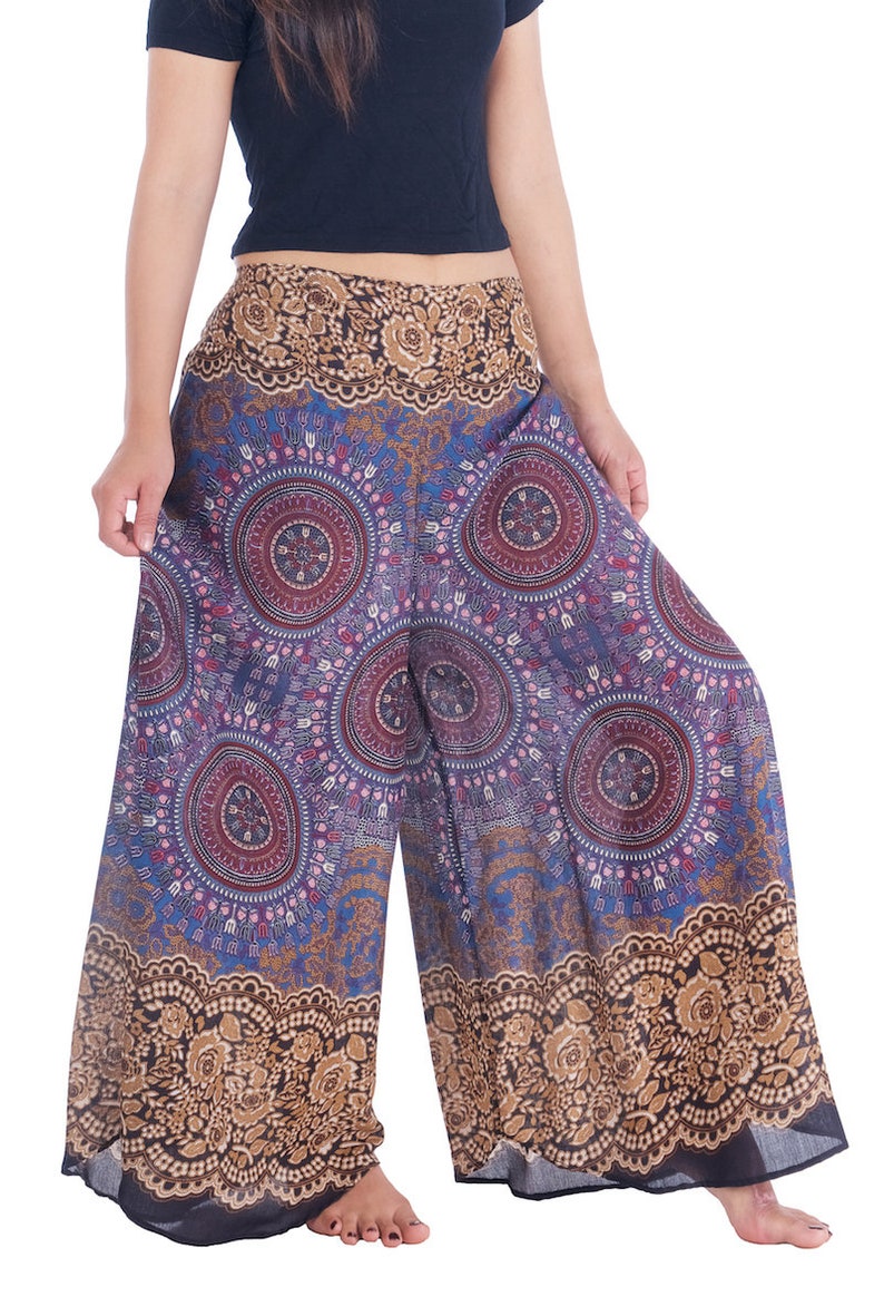 BROWN BOHO PANTS High Waisted Palazzo Pants Many Sizes - Etsy