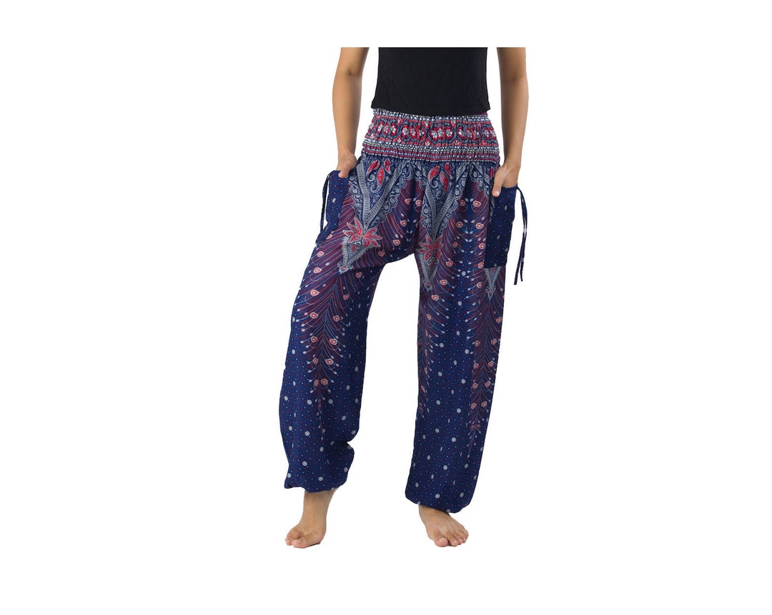 FLOWY HAREM PANTS Mens and Womens Hippie Style Pants Comfy - Etsy