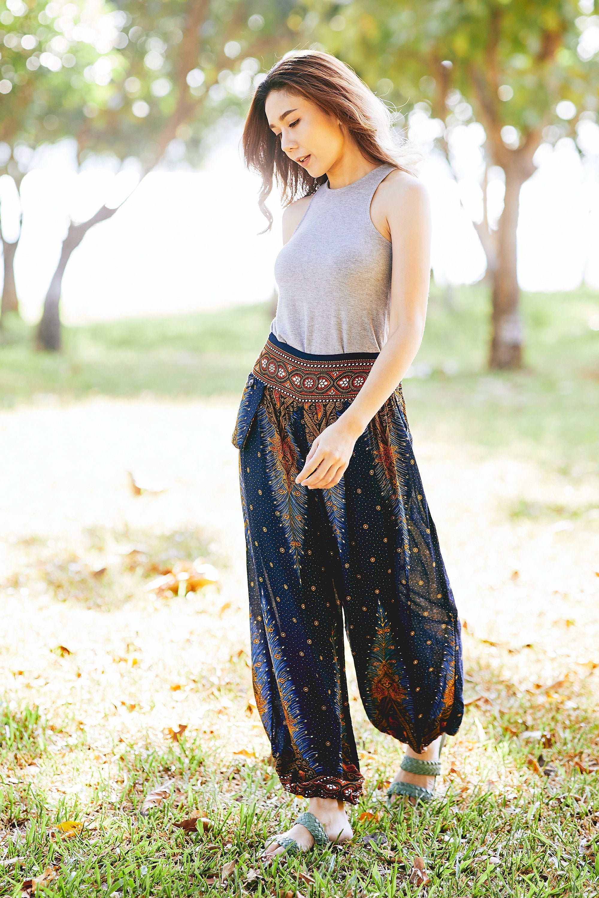 FLOWY HAREM PANTS Women Hippie Pants Comfy Trousers Petite - Etsy