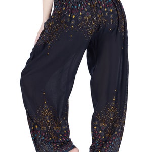 Boho Pants for Women Black Harem Pants Women Flowy Boho Yoga Pants Hippie Trousers Bohemian Clothes for Summer image 6