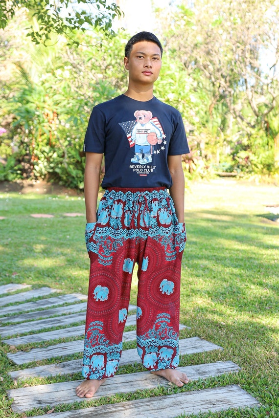 MENS FESTIVAL PANTS Elephant Printed Lounge Pants Comfy Mens Hippie Pants Harem Pants for Yoga Dance Festival Wear Etsy Canada