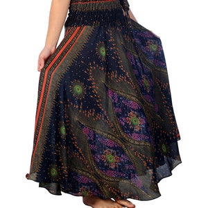 WOMENS LONG DARK Blue Maxi Skirt Bohemian Gypsy Hippie Style - Etsy