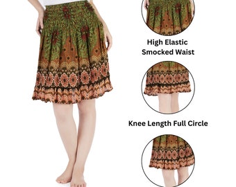 Jupe Femme Papaya Verte Ligne A Longueur Genou Taille 12 - Style Bohème