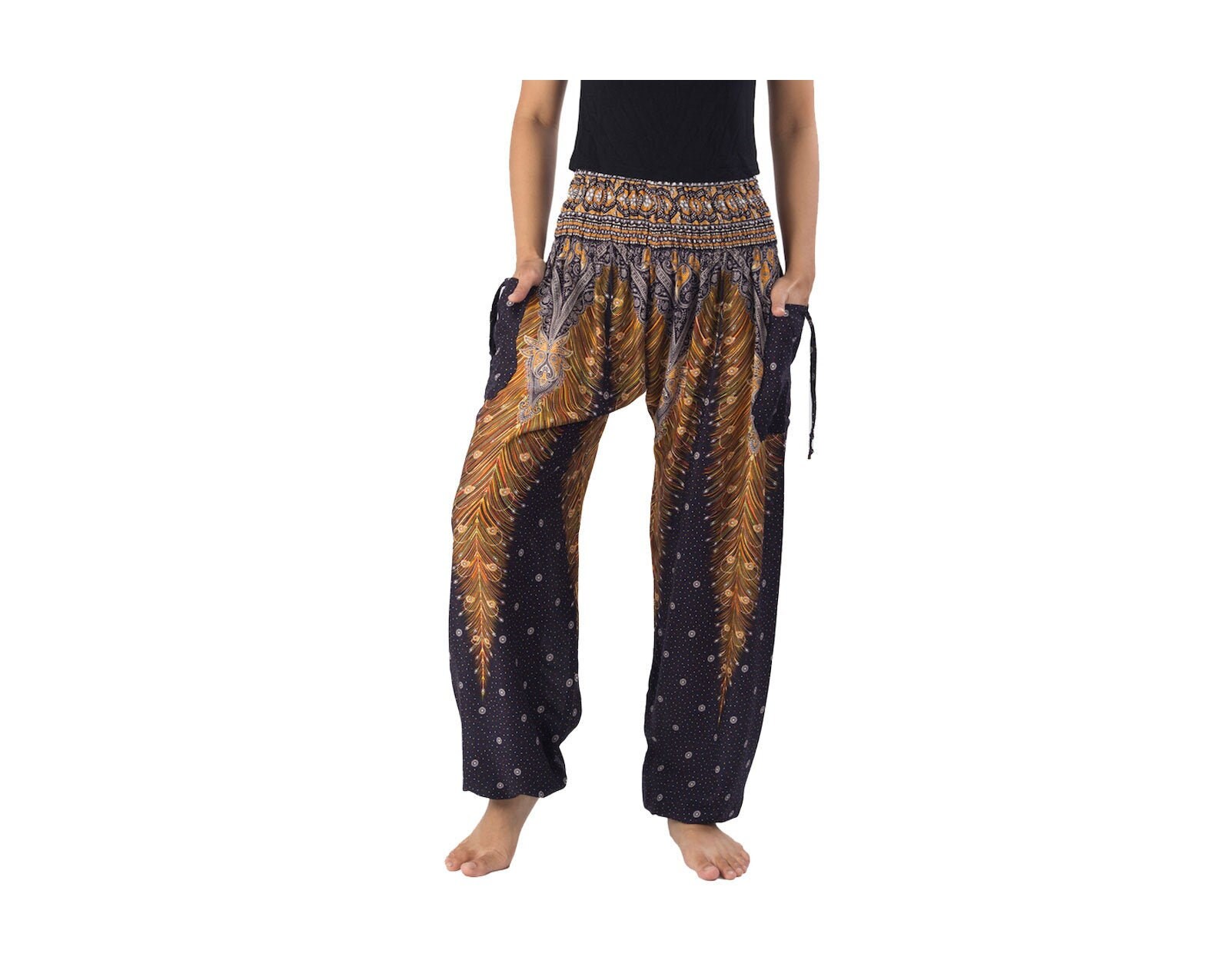 Black Harem Pants Women Men Boho Hippie Gypsy Pants Bohemian Etsy