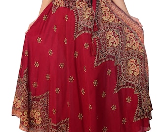 Boho Skirt for Women Rayon Maxi Skirt - Women's Bohemian Hippie Dress - Halloween Costume - Hippie Skirt - Womens Clothing - Bohemian Style