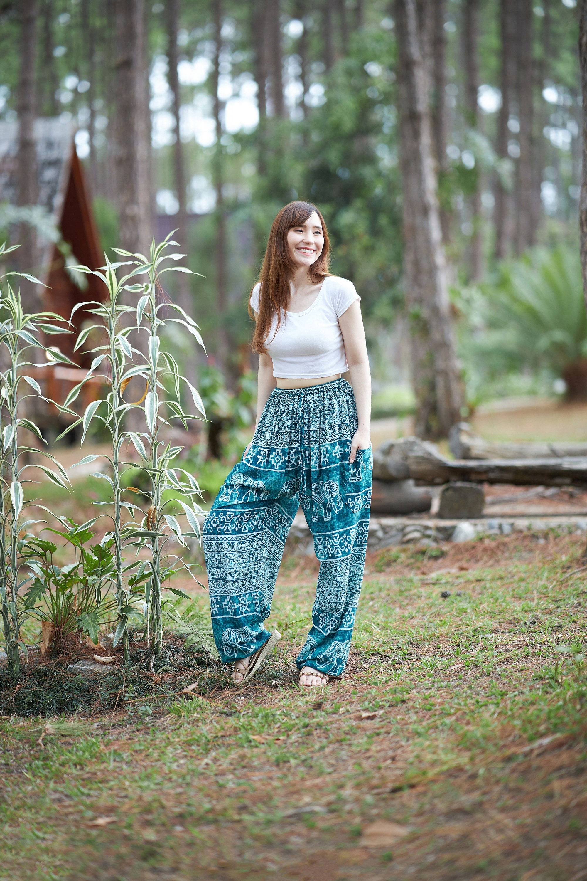 Pack of 10 Thai Elephant Pants Hippy Harem Yoga Loose Fitting FREE