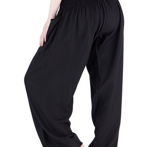 BLACK HAREM PANTS Boho Flowy Yoga Pants Hippie Trousers Bohemian Clothes for Women & Men Genie Aladdin Balloon Pants Fall Apparel image 5