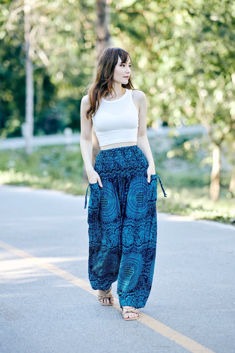 Harem Yoga Pants
 Teal Harem Yoga Pants Women Hippie Pant Loungewear Boho Etsy