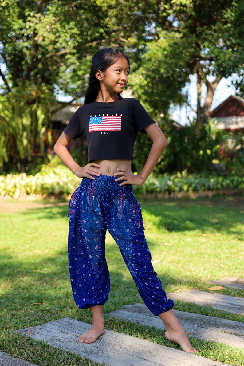 BLUE KIDS HAREM Pants Baby Clothes 2 4 6 and 8 Years Old Etsy