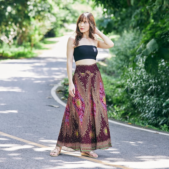 Buy WOMEN PALAZZO PANTS Burgundy Petite to Plus Sizes Wide Leg Pants Hippie  Clothes Boho Elegant Yoga Trousers Vegan Thai Pants Online in India 