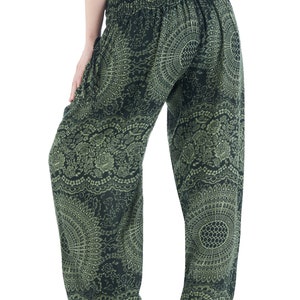 Green Boho Harem Yoga Pants Women Comfy Hippie Pant Loungewear Trousers Loose Festival Summer Clothes Beach Wear Birthday Gift for Her image 4