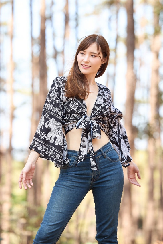 Hippie Clothes Women - Summer Tops for Womens Blouses - Women Shirt Casual  - Women Wrap Top Bell Sleeve - Long Sleeve Boho Top - Trendy Top - Etsy  Canada