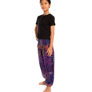 PURPLE GIRLS BOYS Harem Pants Baby Boy Clothes Kids Genie Pants Children Boho Pants Light Weight Summer Trousers Girls Clothes image 5