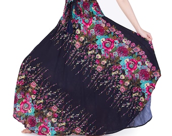 Long Flowy Skirt and Dress 2in1 Boho Plus Size Clothing - Boho Chic Dresses Convertible Summer Womens Clothing -  Hippie Clothes Women
