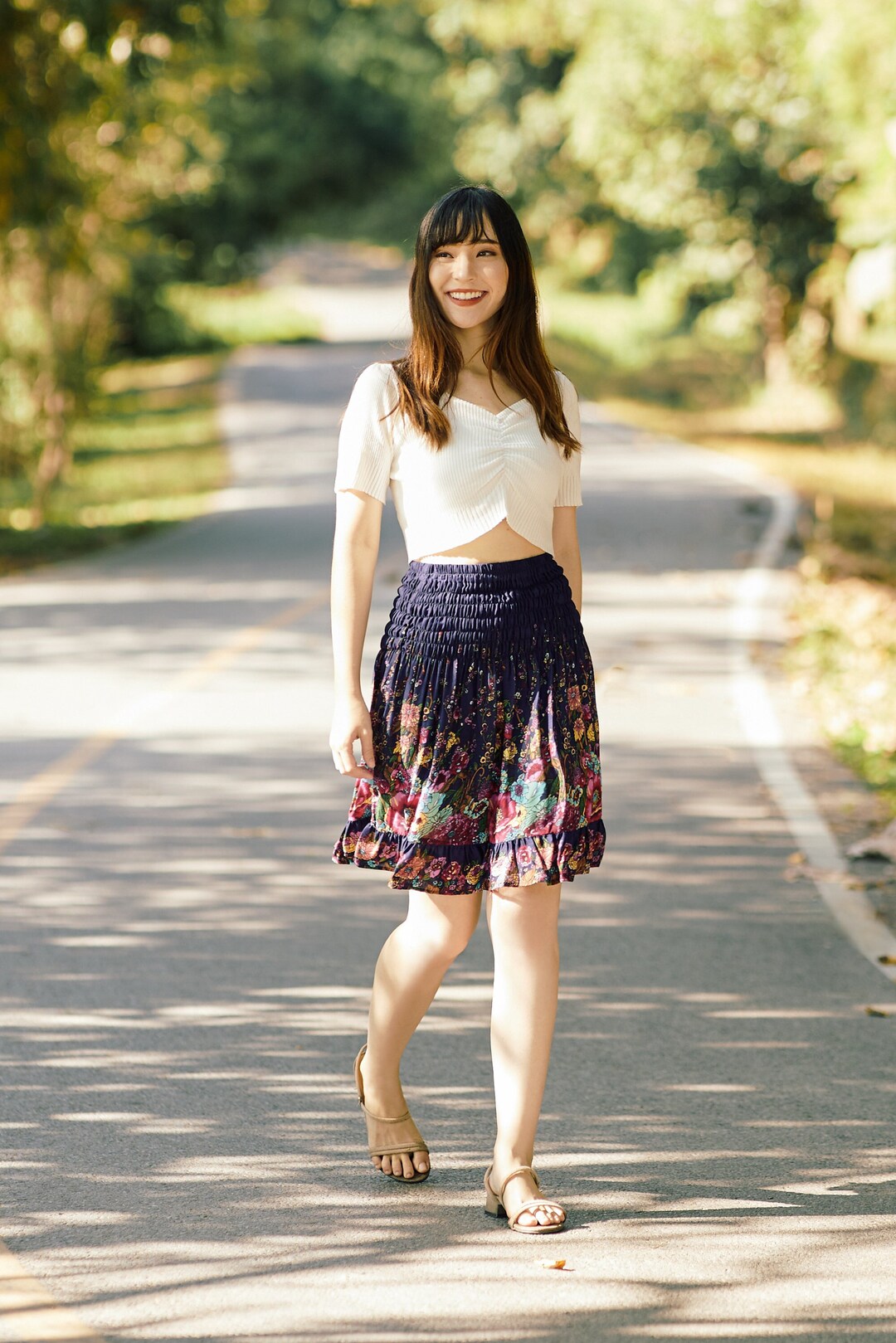 【PORTERNA】Awn Flower Short Skirt Marni Quilted Floral Mini Skirt