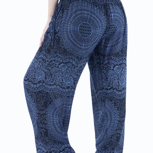 Sarouel bleu foncé pour femme pantalon hippie confortable, pantalon de détente, festival de yoga ample, vêtements d'été, vêtements de plage bohème cadeau pour elle image 4