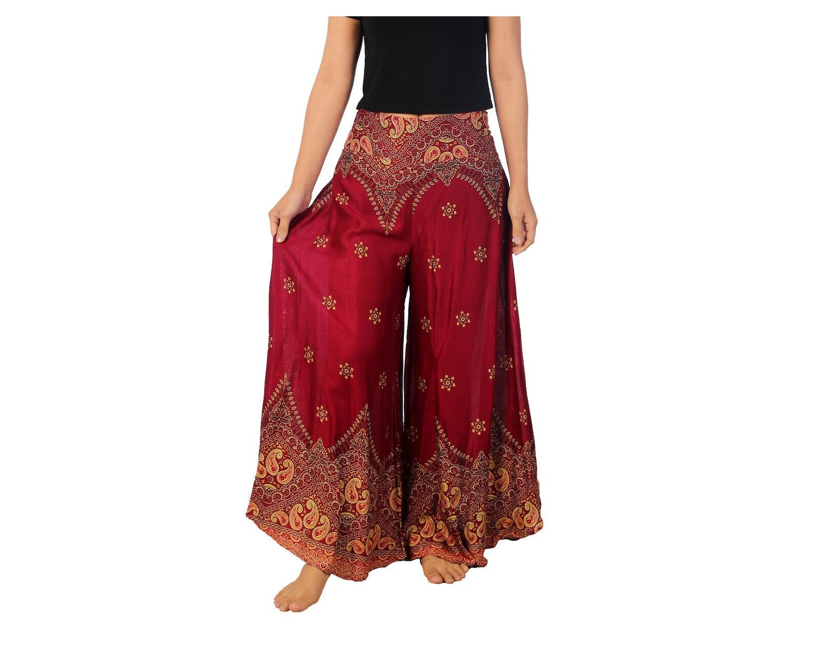 BURGUNDY WOMEN PALAZZO Pants Petite to Plus Sizes Wide Leg Etsy