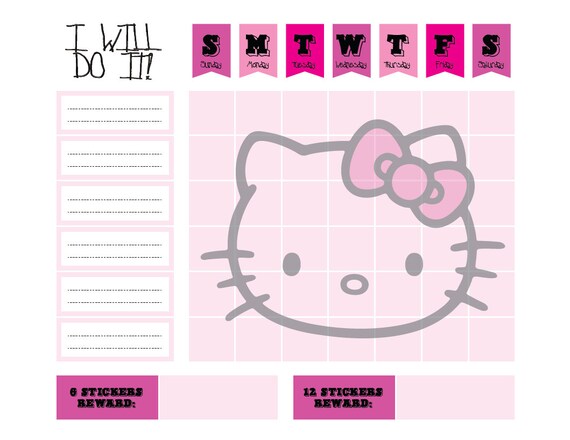 Hello Kitty Potty Training Chart
