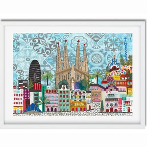 Barcelona Art Print, Barcelona City Print, Barcelona Poster, Barcelona Travel Poster Print, Barcelona Home Décor, Barcelona Canvas Prints