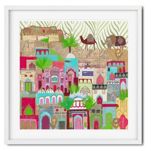 India Wall Art, Living Room Wall Art, South Asian Art India City Print, Indian Art, Travel Art, Rajasthan Jaisalmer Art, India Travel Poster