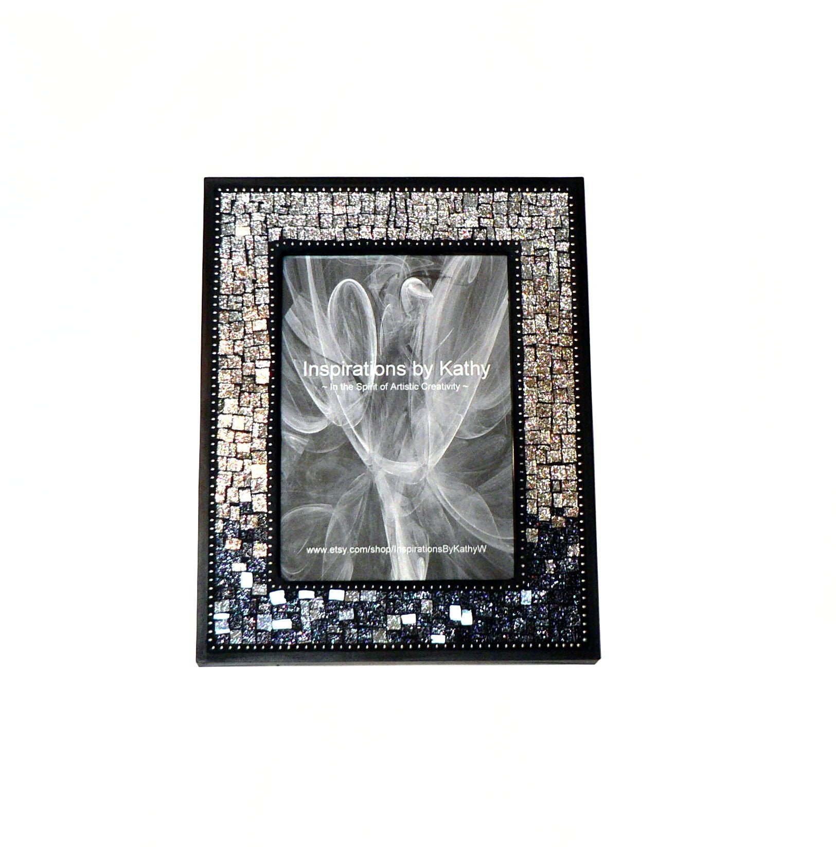 5x7 Picture Frame Glitter Glass Picture Frame Silver Etsy